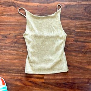 Gold shimmery going out top